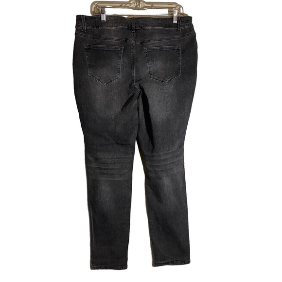 Maurices‎ Women Jeans 18 Reg Faded Black Denim Straight Leg Stretch Rockabilly - Picture 4 of 11